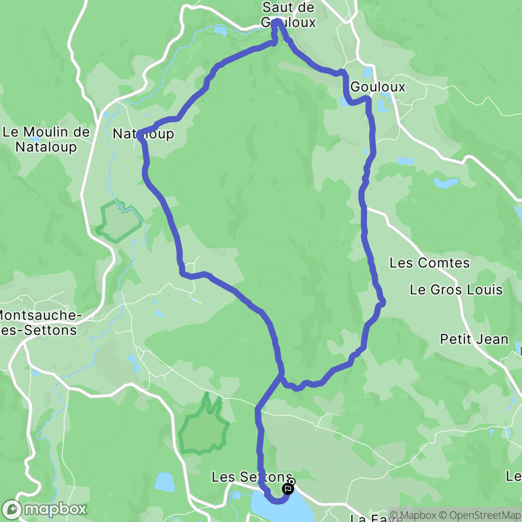 Montsauche-les-Settons : carte du parcours de randonnée - France