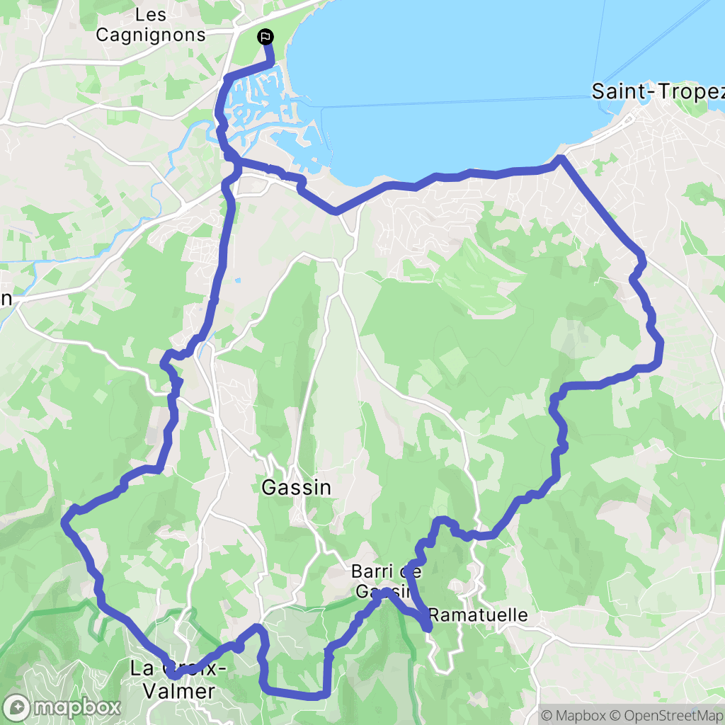Grimaud : carte du parcours de randonnée - France