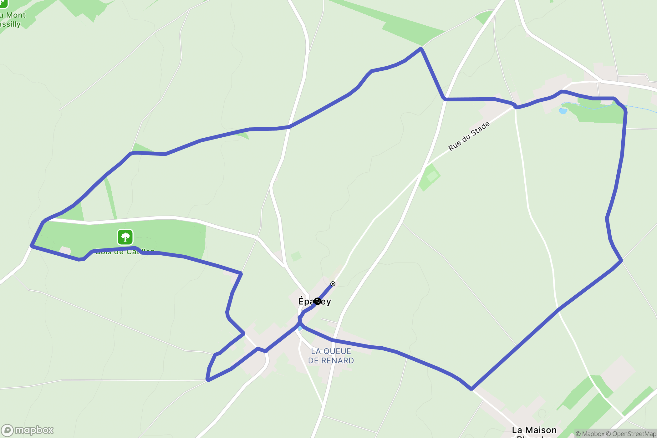 Épaney : carte du parcours de randonnée - France