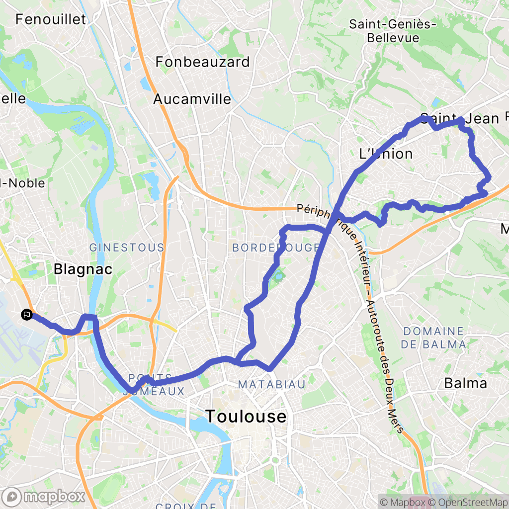 Blagnac : carte du parcours de randonnée - France