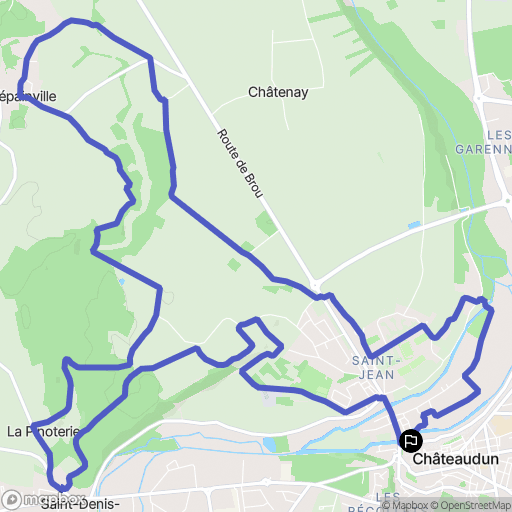 Châteaudun : carte du parcours de randonnée - France