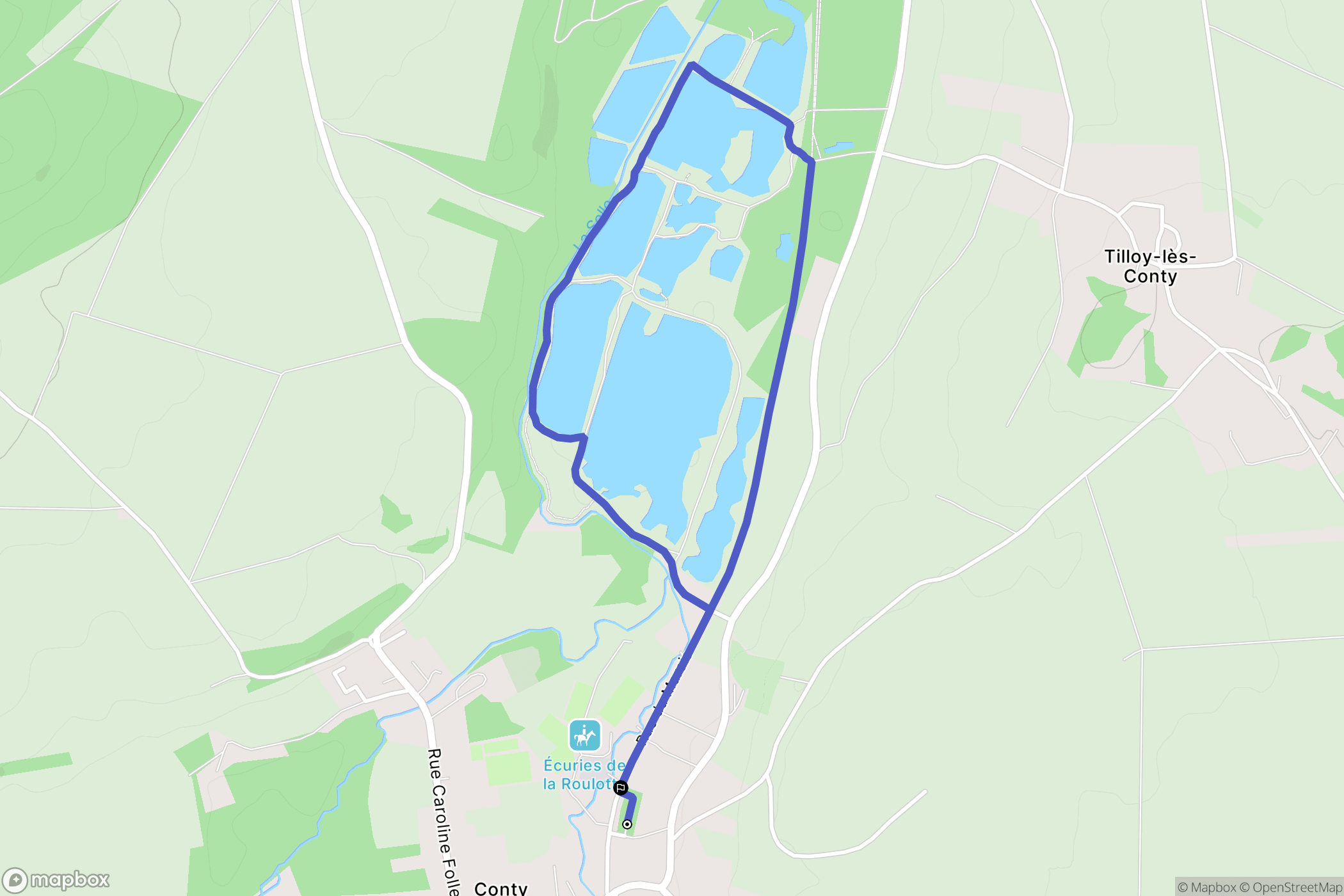 Conty : carte du parcours de randonnée - France