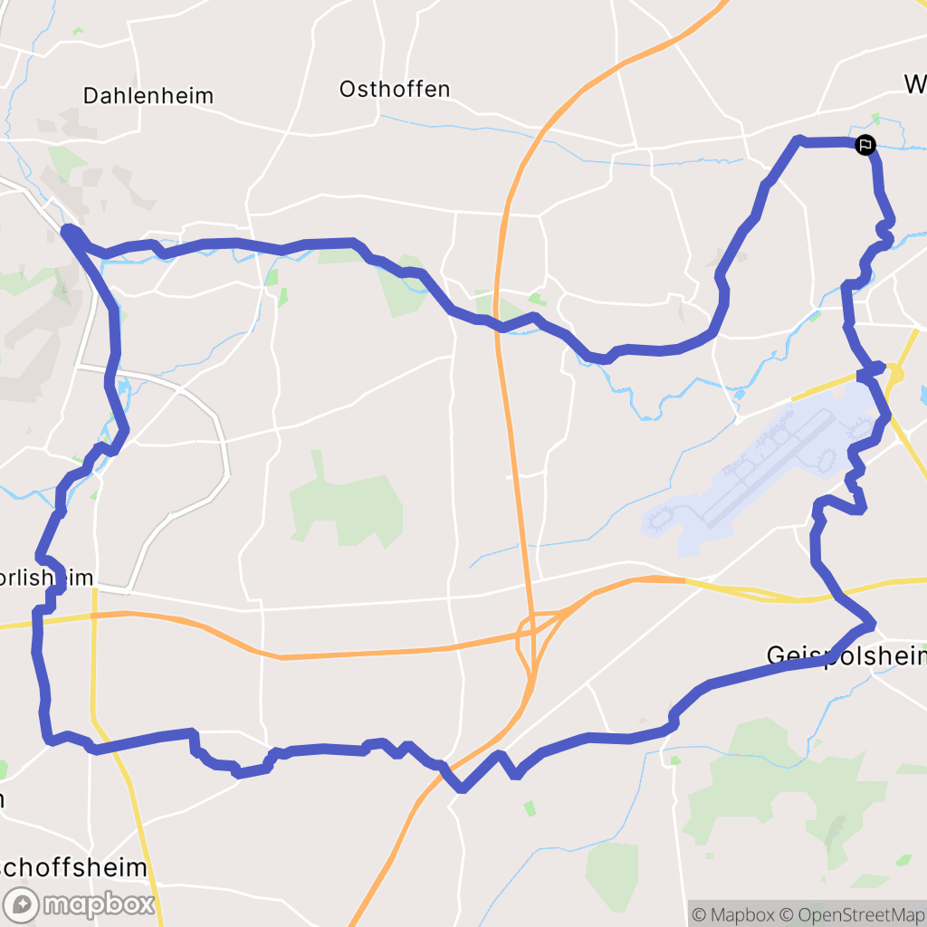 Oberschaeffolsheim : carte du parcours de randonnée - France