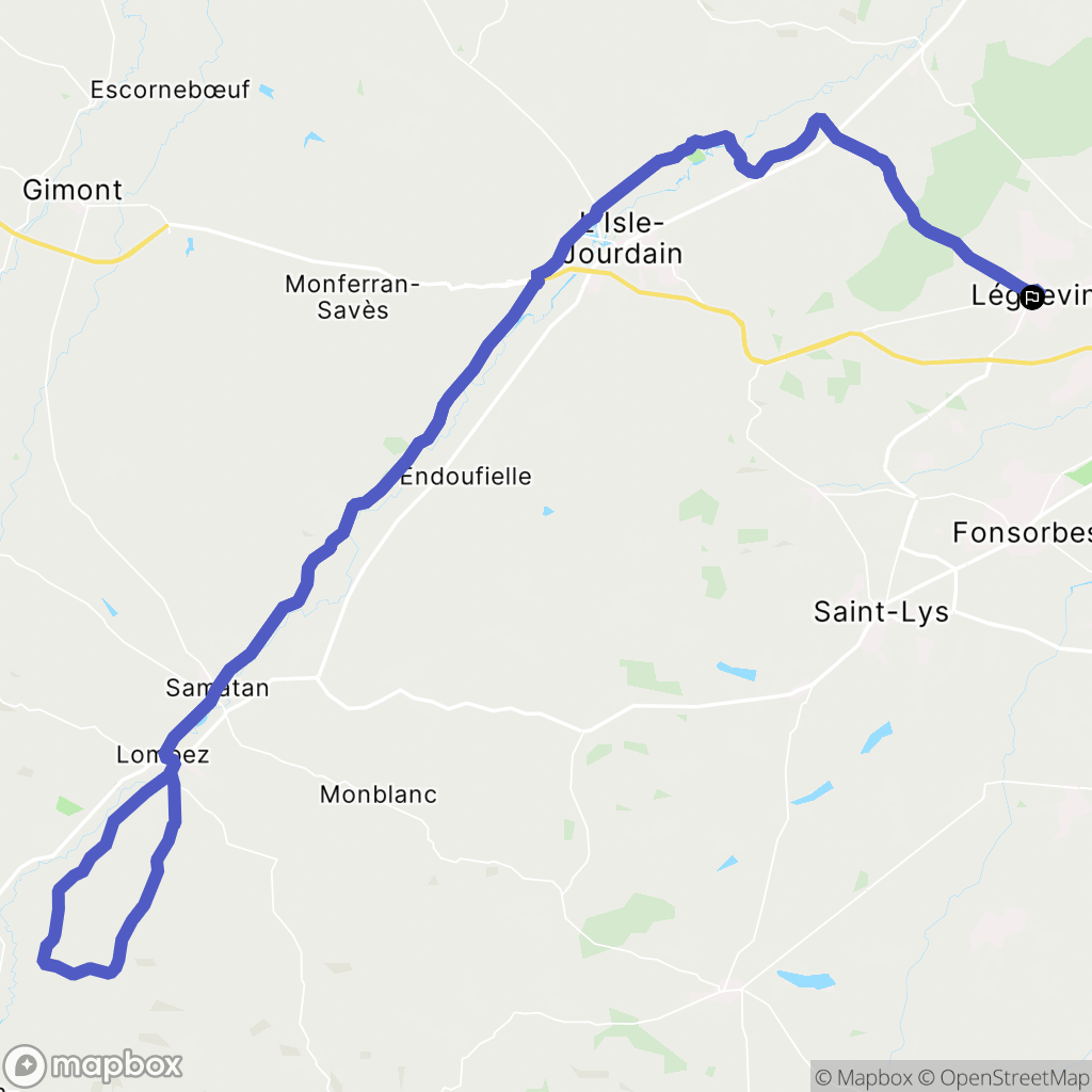 Léguevin : carte du parcours de randonnée - France