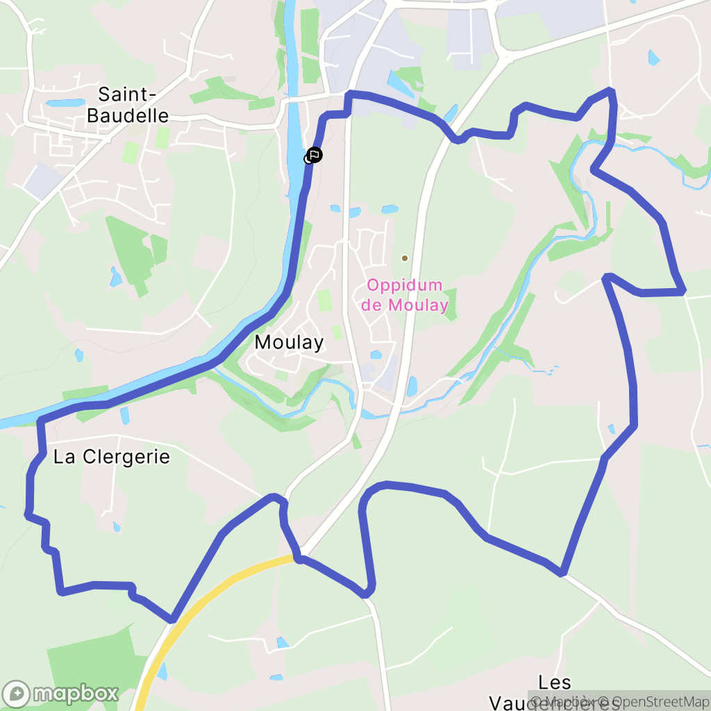 Moulay : carte du parcours de randonnée - France
