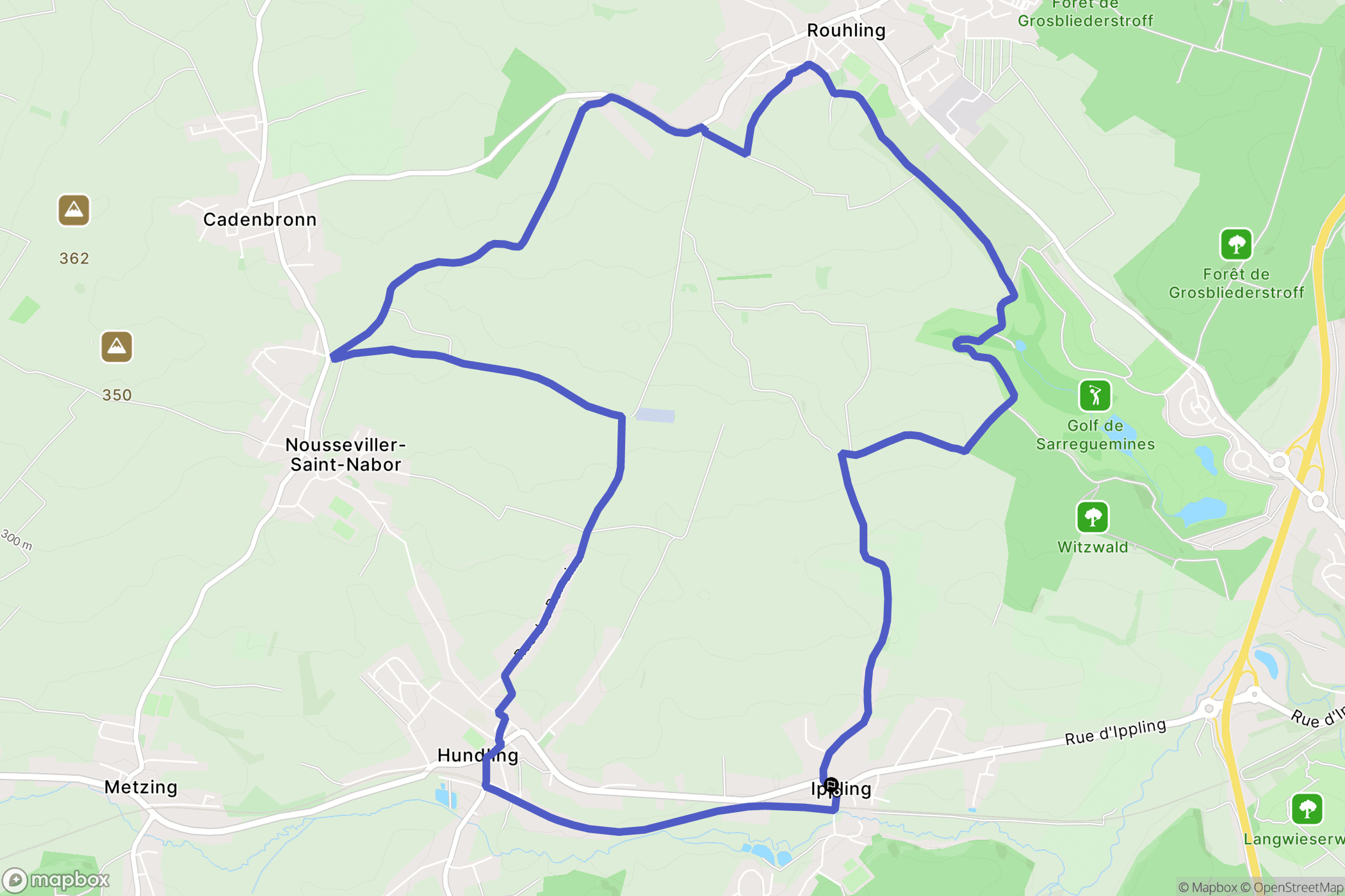 Ippling : carte du parcours de randonnée - France