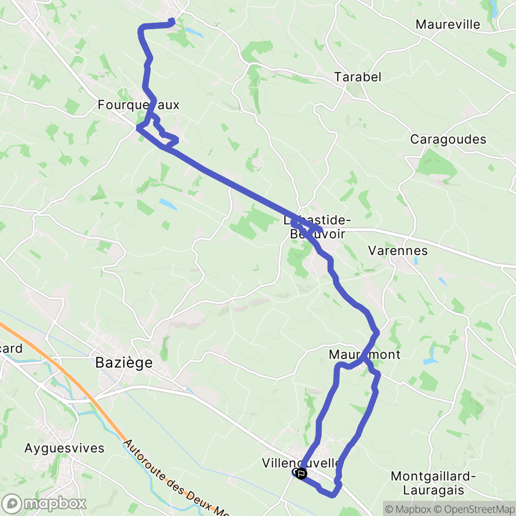 Villenouvelle : carte du parcours de randonnée - France