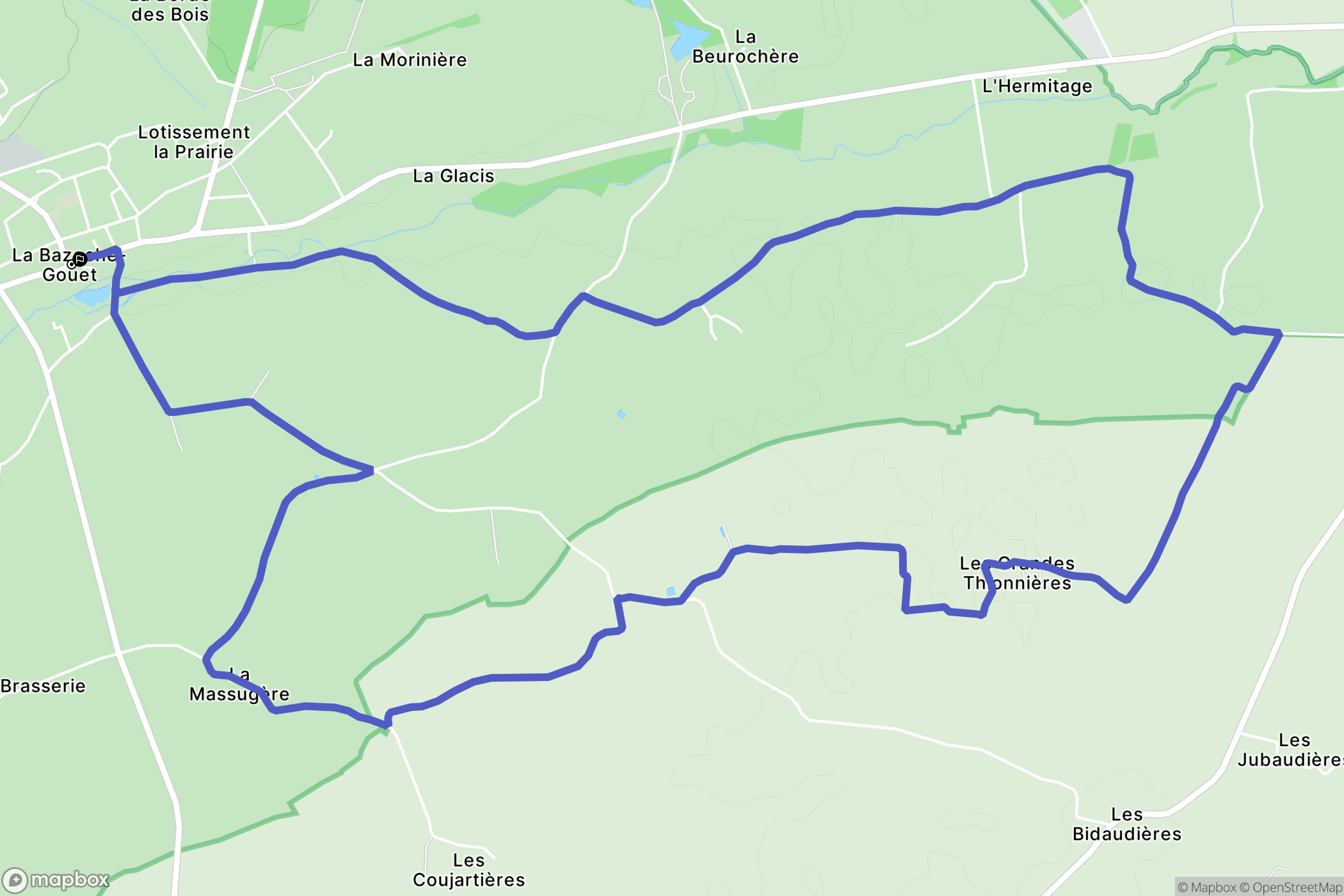 La Bazoche-Gouet : carte du parcours de randonnée - France