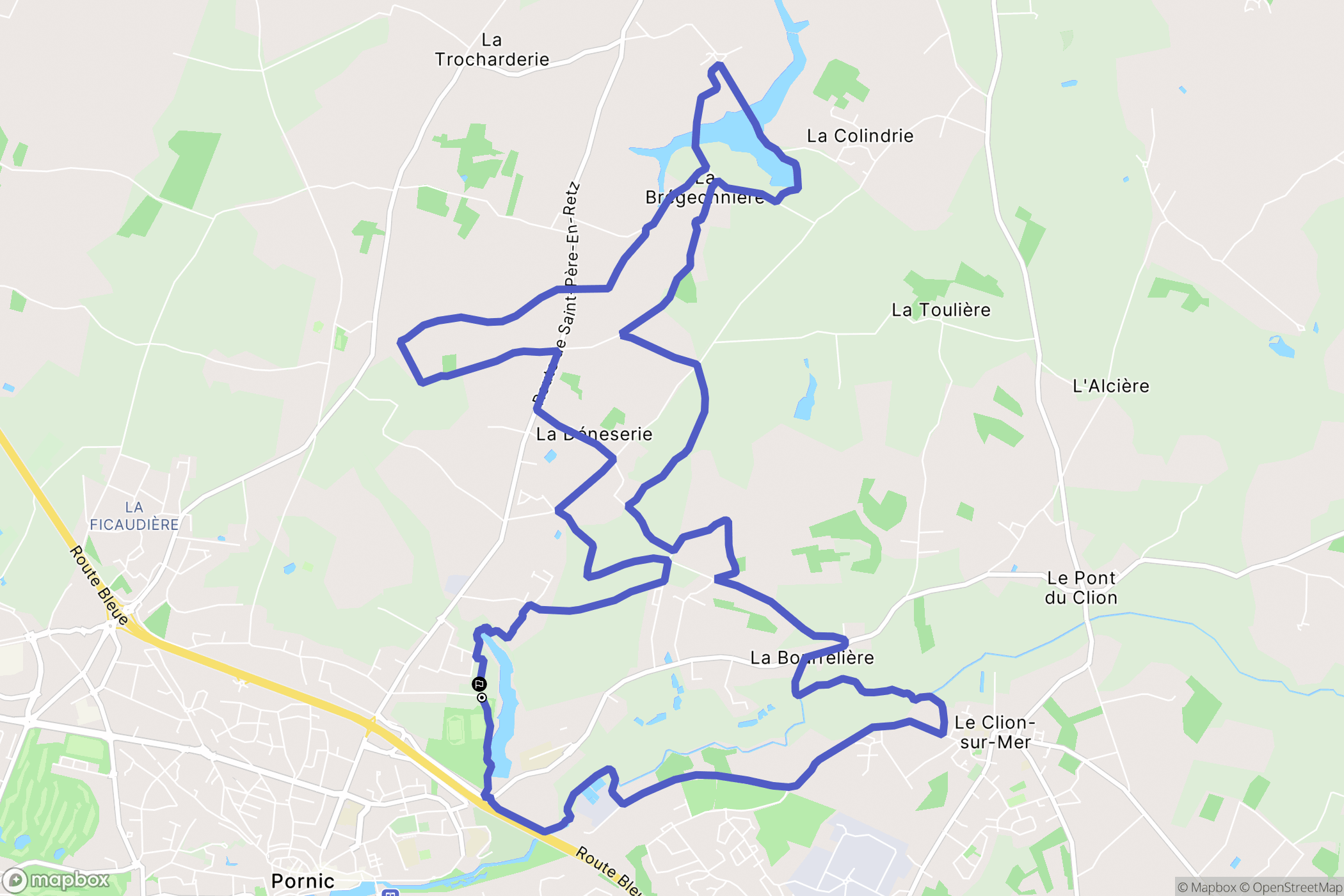 Pornic : carte du parcours de randonnée - France