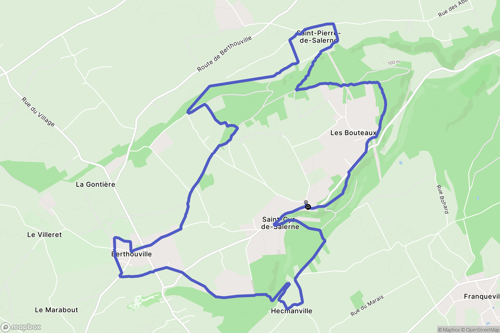 Saint-Cyr-de-Salerne : carte du parcours de randonnée - France