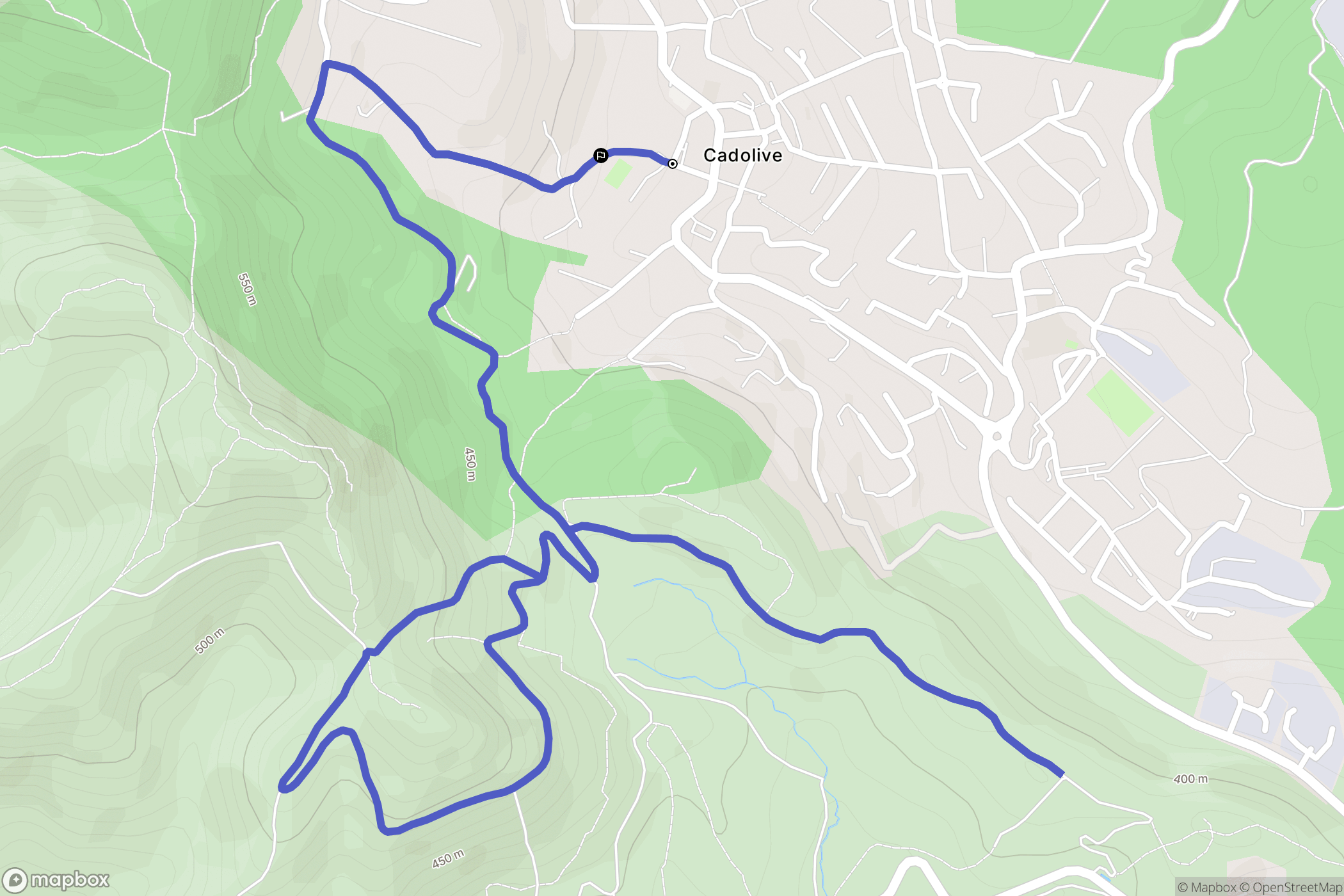 Cadolive : carte du parcours de randonnée - France