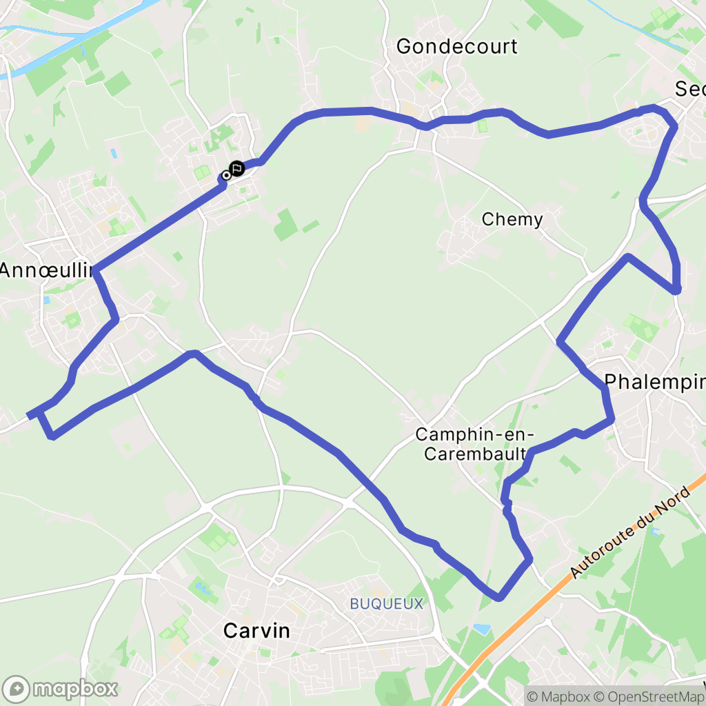 Allennes-les-Marais : carte du parcours de randonnée - France