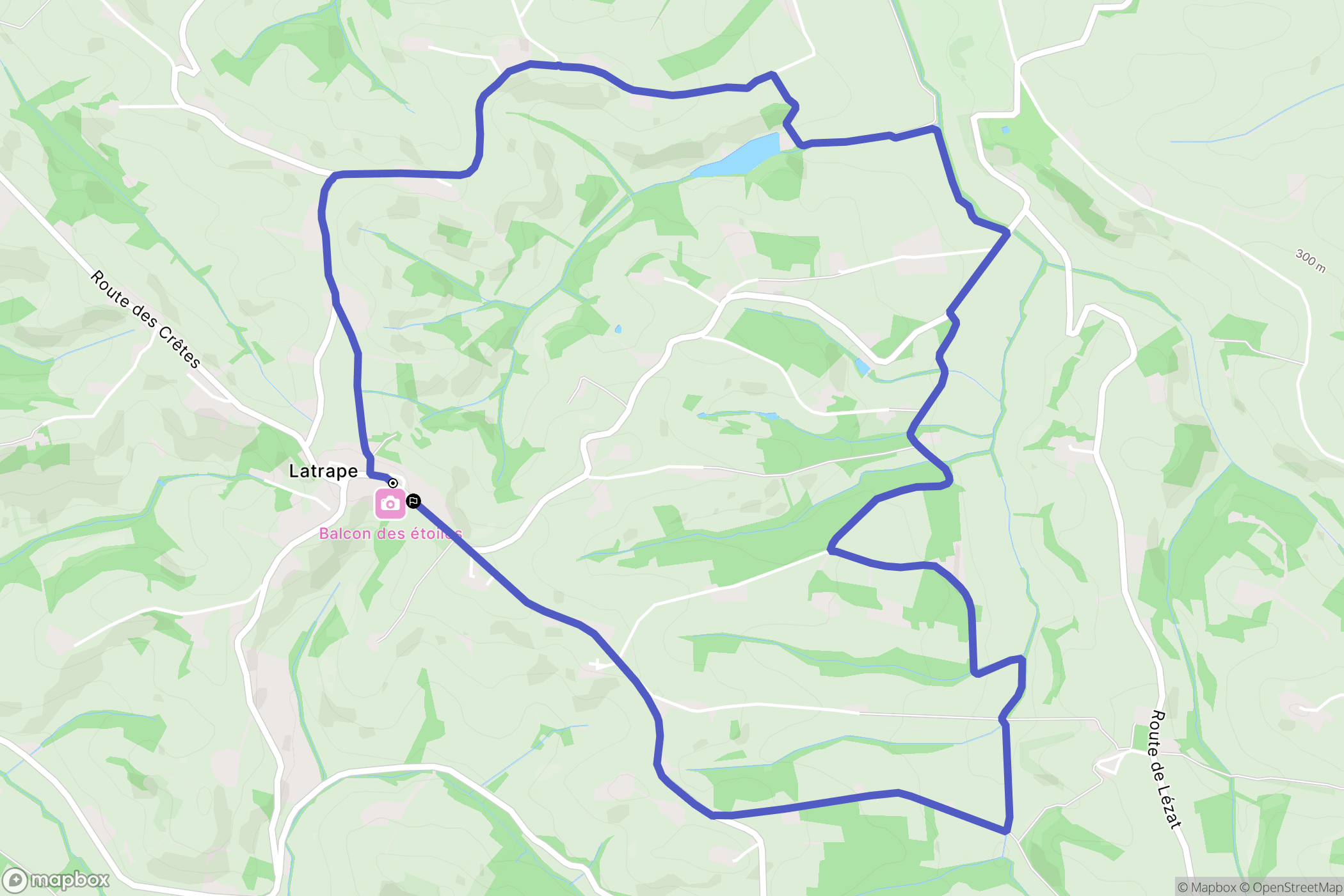Latrape : carte du parcours de randonnée - France