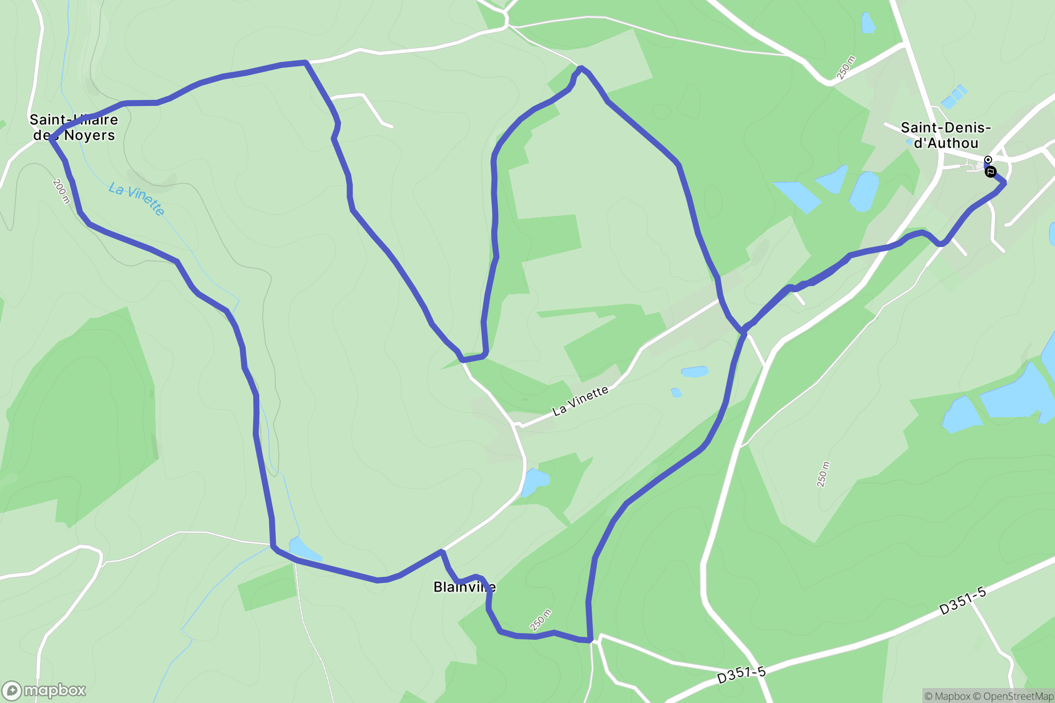 Saintigny : carte du parcours de randonnée - France
