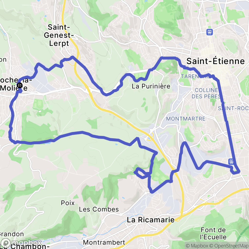 Roche-la-Molière : carte du parcours de randonnée - France