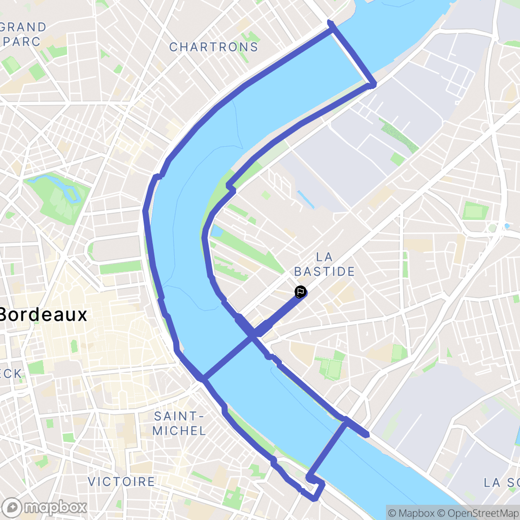 Bordeaux : carte du parcours de randonnée - France