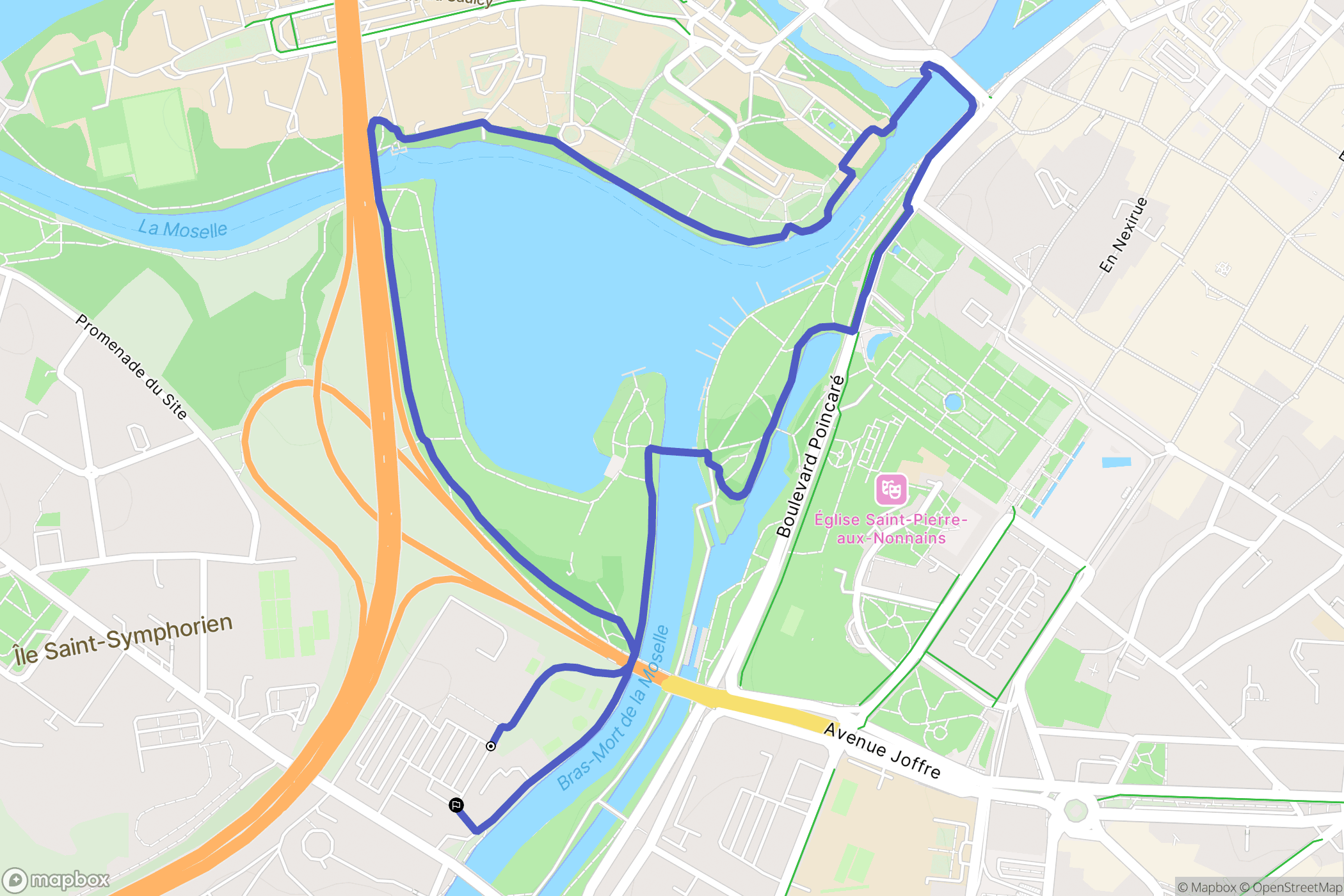 Longeville-lès-Metz : carte du parcours de randonnée - France