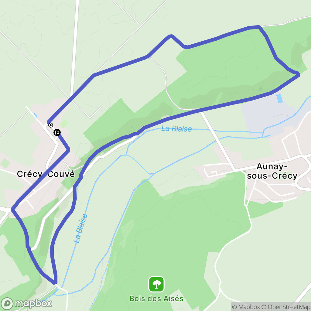 Crécy-Couvé : carte du parcours de randonnée - France