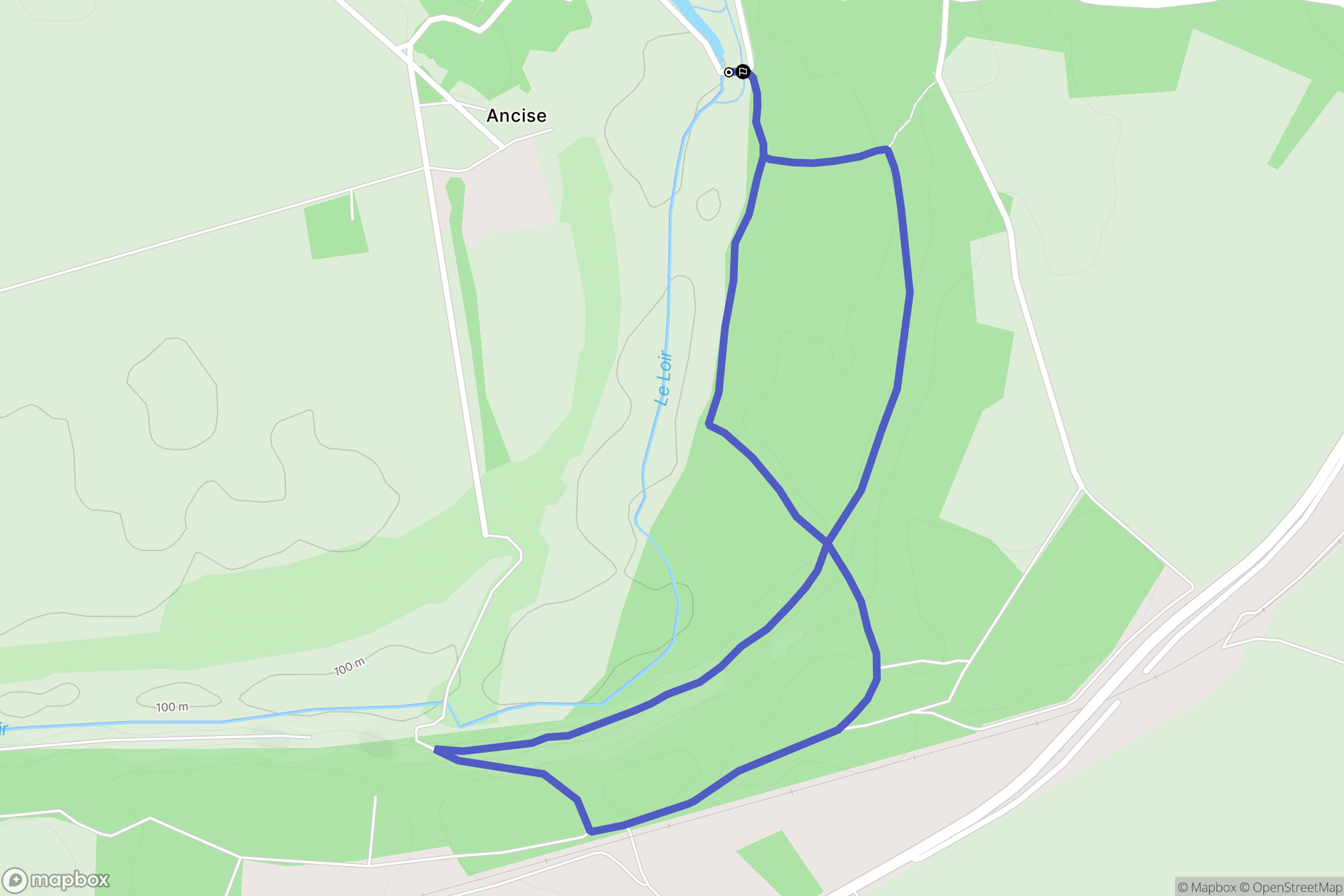 Cloyes-les-Trois-Rivières : carte du parcours de randonnée - France