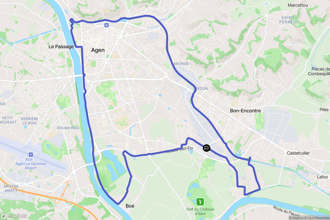 Boé : carte du parcours de randonnée - France