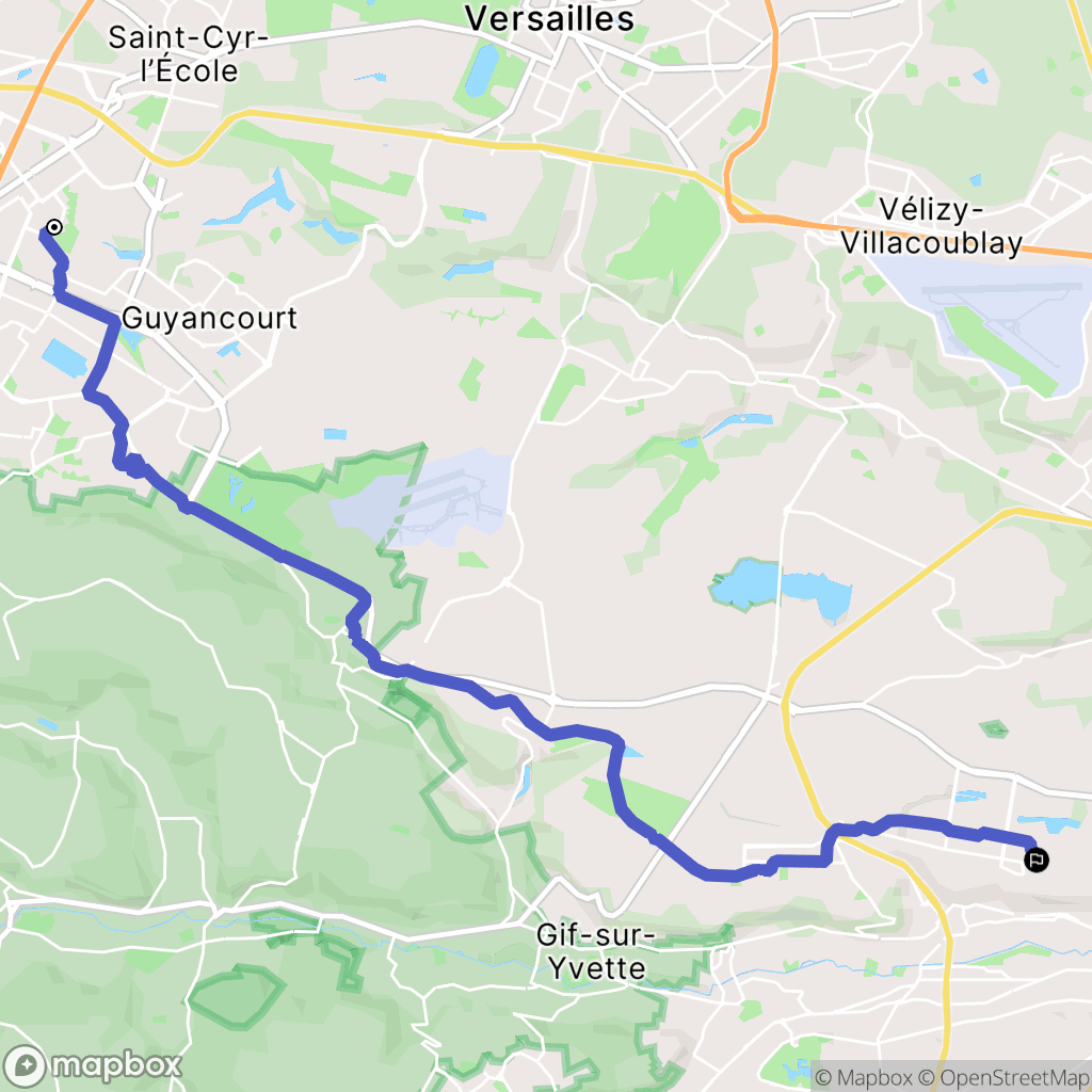 Guyancourt : carte du parcours de randonnée - France