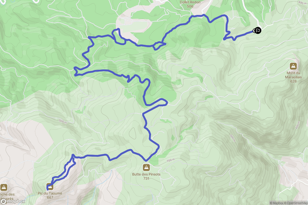Peypin : carte du parcours de randonnée - France