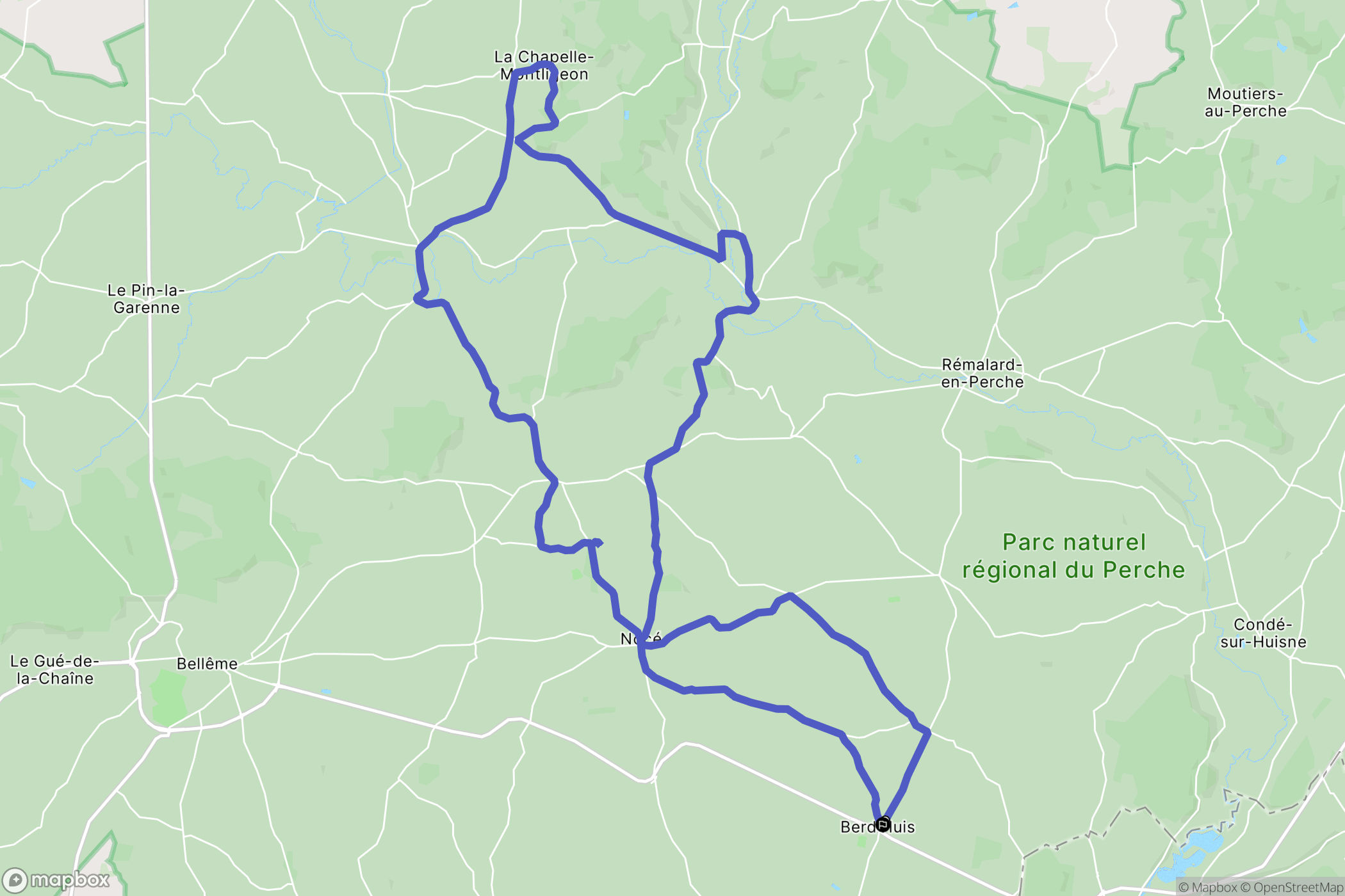 Berd'huis : carte du parcours de randonnée - France