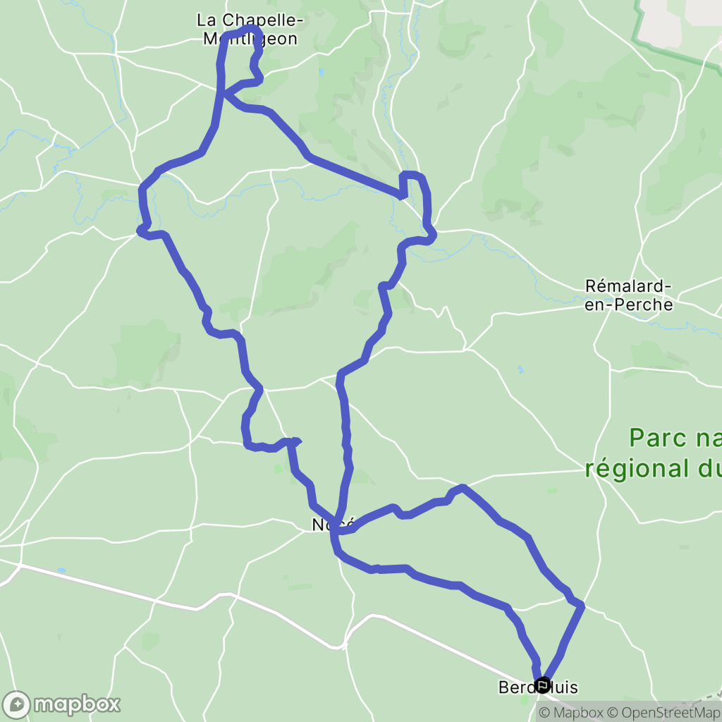 Berd'huis : carte du parcours de randonnée - France