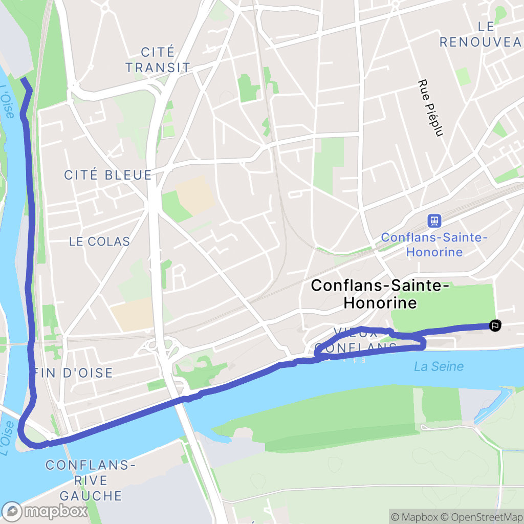 Conflans-Sainte-Honorine : carte du parcours de randonnée - France