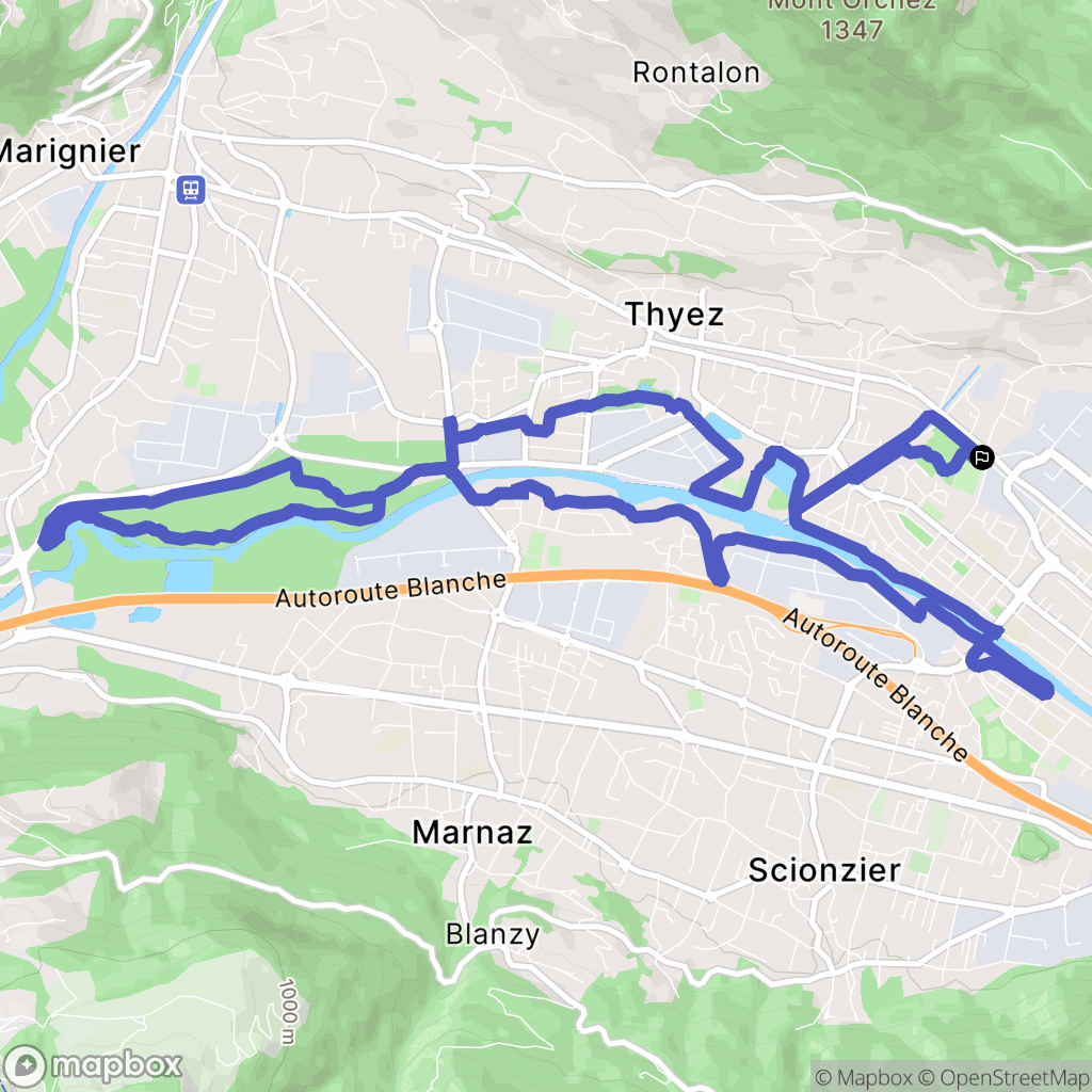 Cluses : carte du parcours de randonnée - France