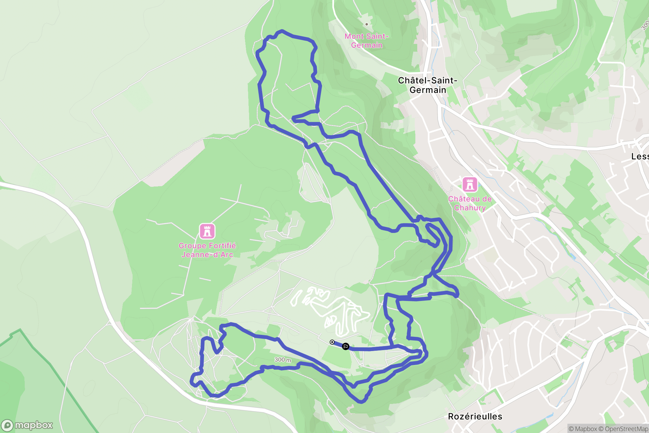 Rozérieulles : carte du parcours de randonnée - France