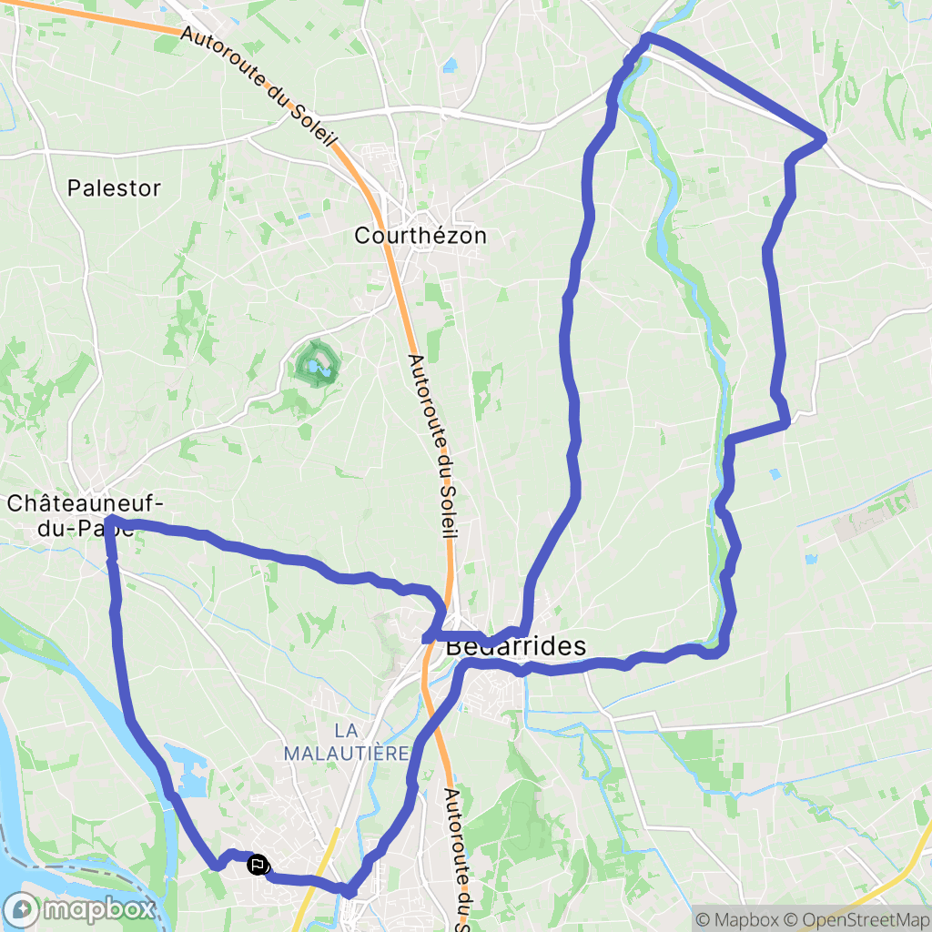 Sorgues : carte du parcours de randonnée - France
