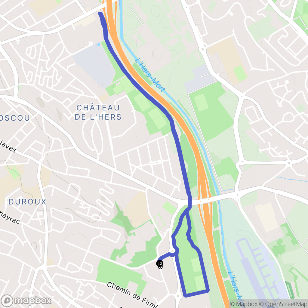 Toulouse : carte du parcours de randonnée - France