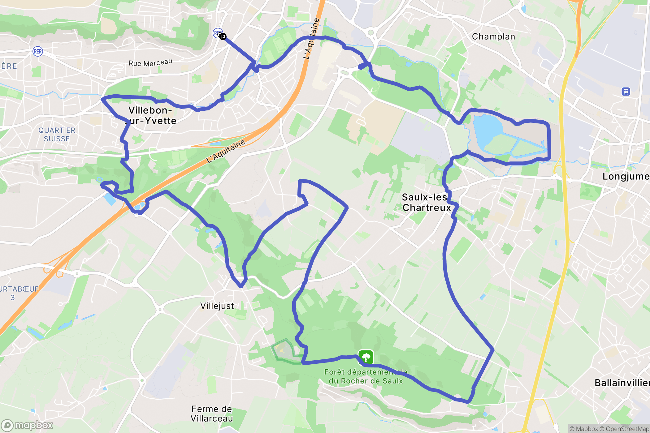 Palaiseau : carte du parcours de randonnée - France