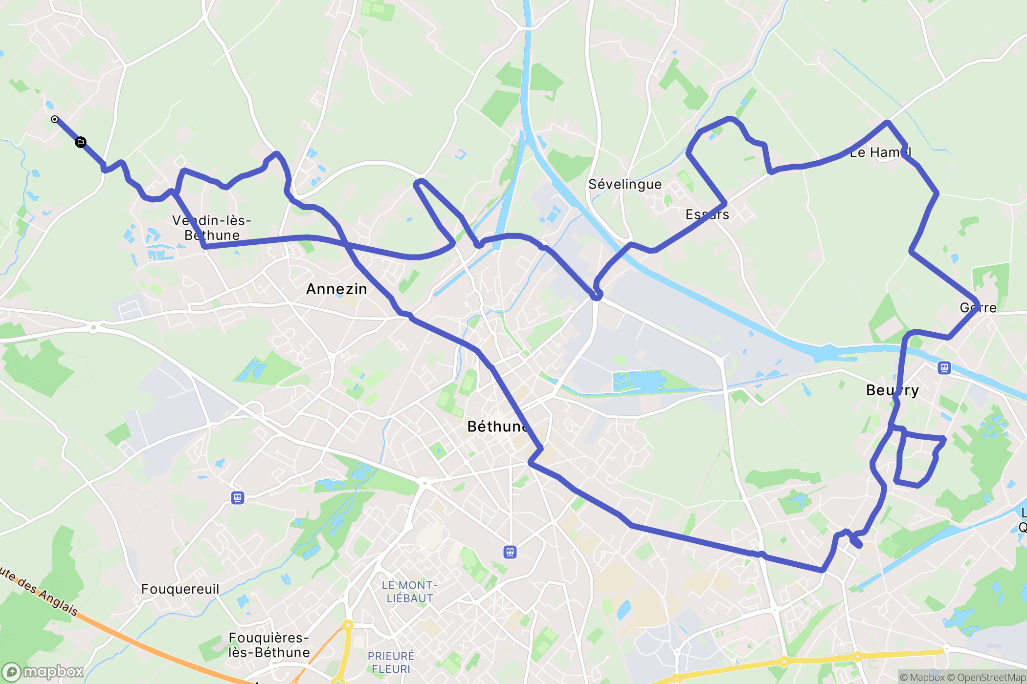 Gonnehem : carte du parcours de randonnée - France