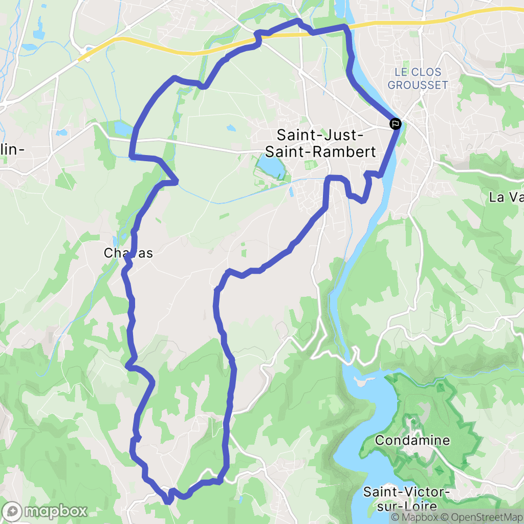 Saint-Just-Saint-Rambert : carte du parcours de randonnée - France