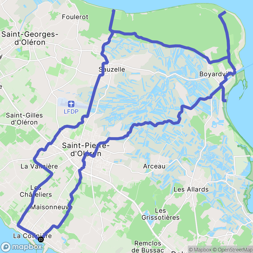 Saint-Pierre-d'Oléron : carte du parcours de randonnée - France