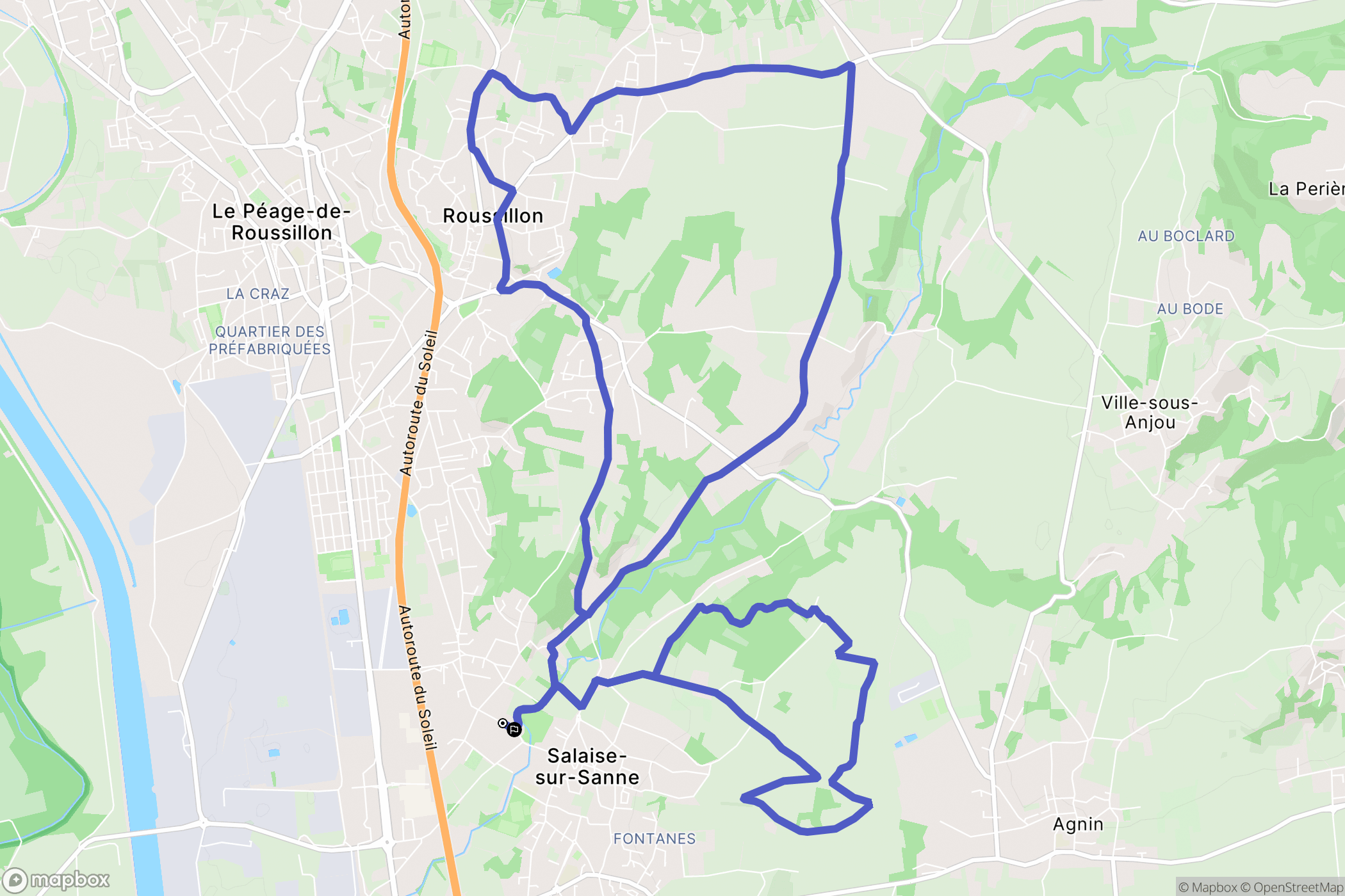 Salaise-sur-Sanne : carte du parcours de randonnée - France