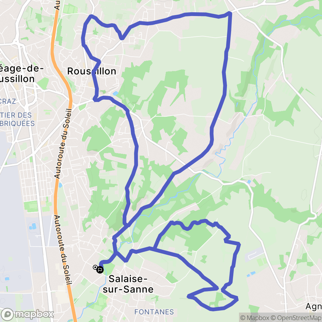 Salaise-sur-Sanne : carte du parcours de randonnée - France