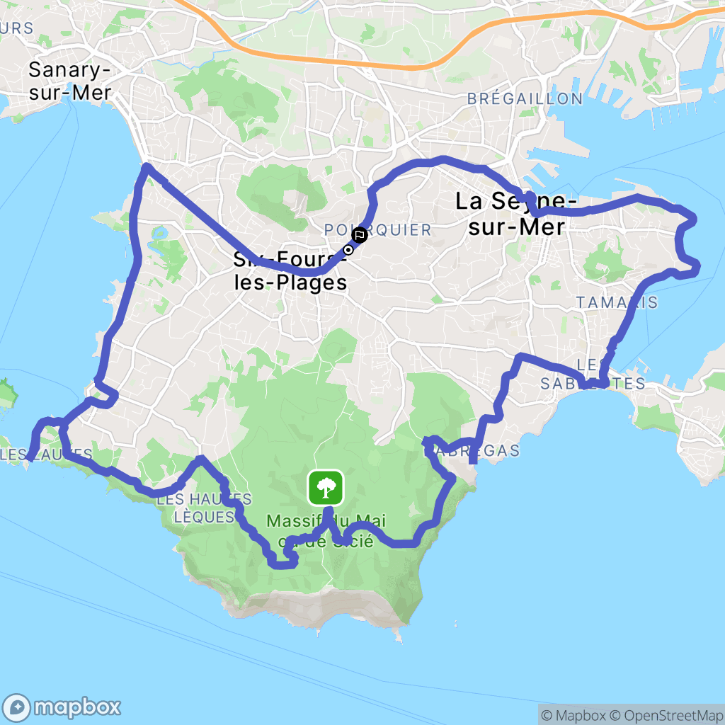 Six-Fours-les-Plages : carte du parcours de randonnée - France