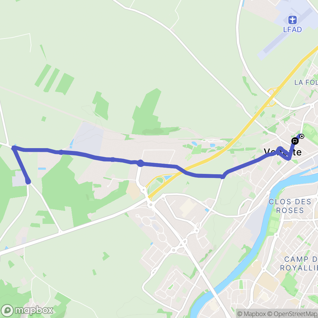Venette : carte du parcours de randonnée - France