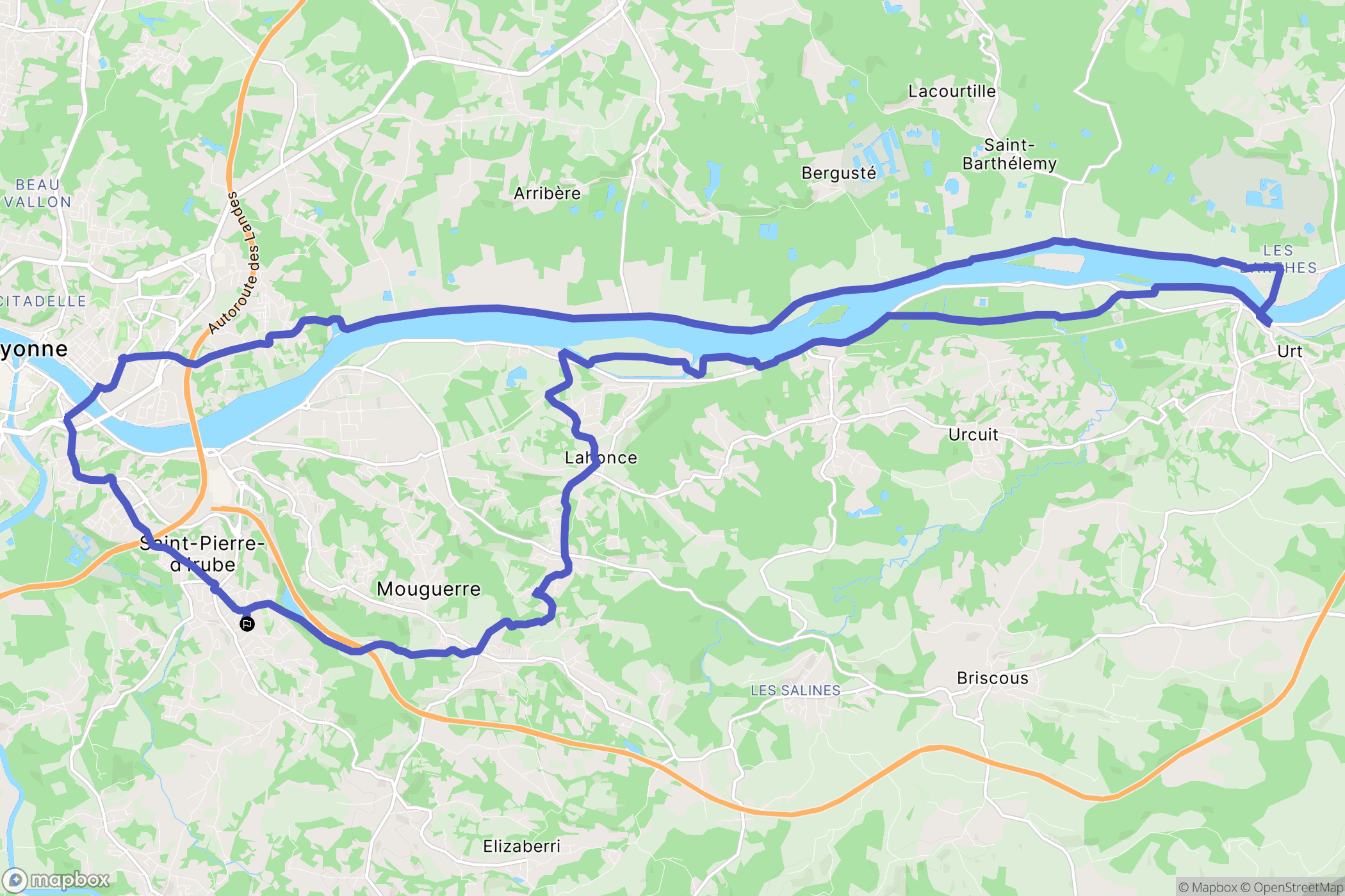 Saint-Pierre-d'Irube : carte du parcours de randonnée - France