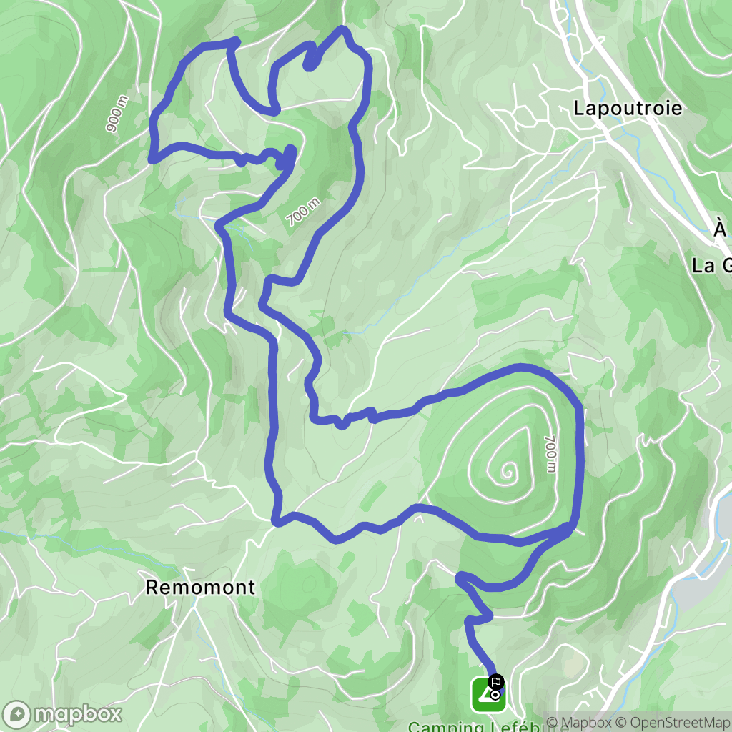 Orbey : carte du parcours de randonnée - France