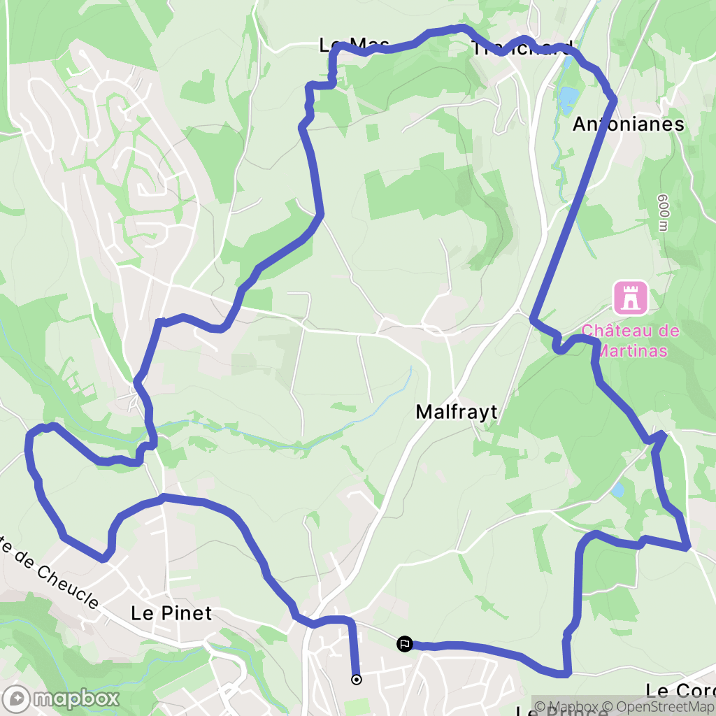 Monistrol-sur-Loire : carte du parcours de randonnée - France