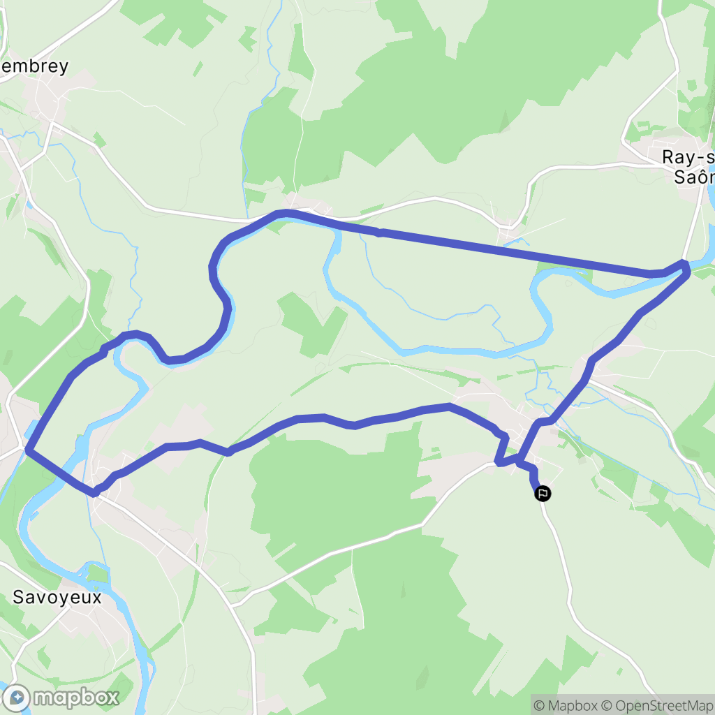 Vellexon-Queutrey-et-Vaudey : carte du parcours de randonnée - France