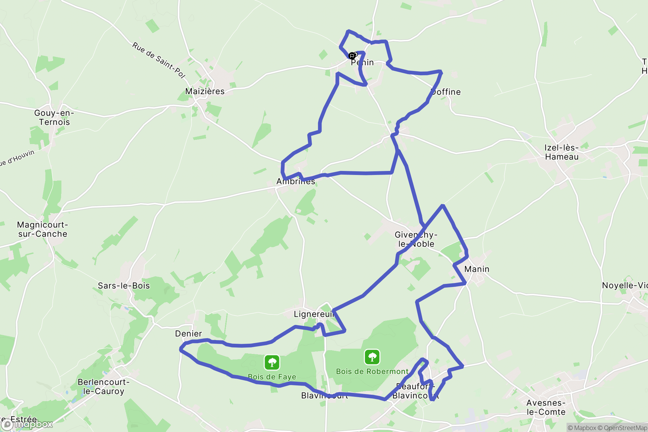 Penin : carte du parcours de randonnée - France