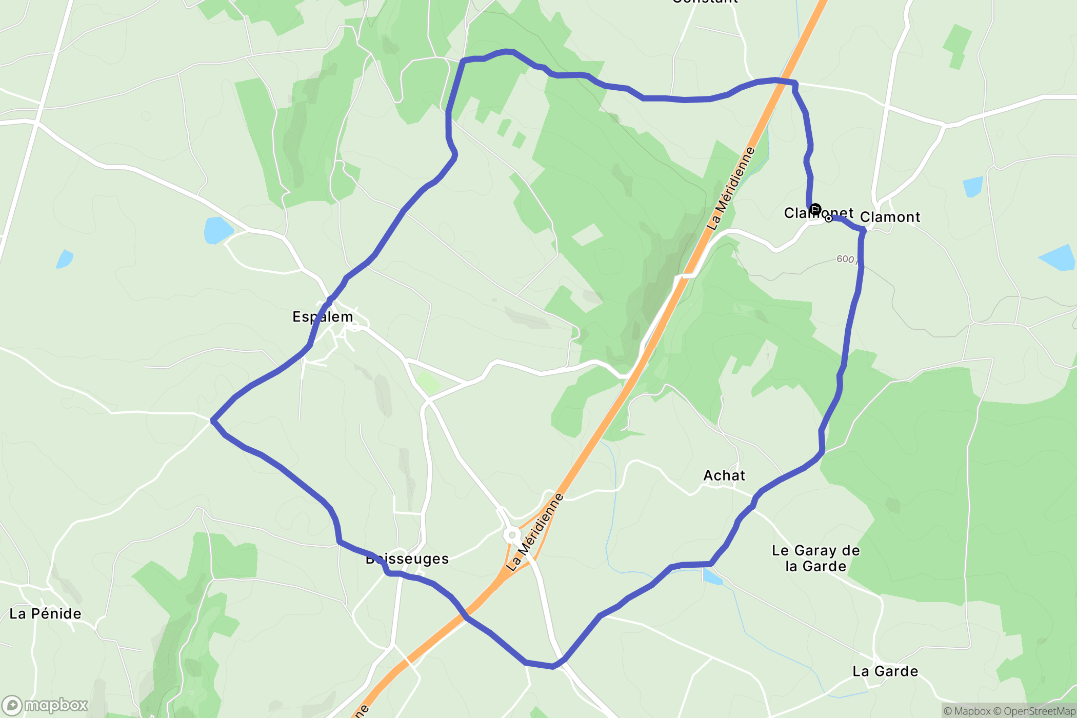 Lorlanges : carte du parcours de randonnée - France