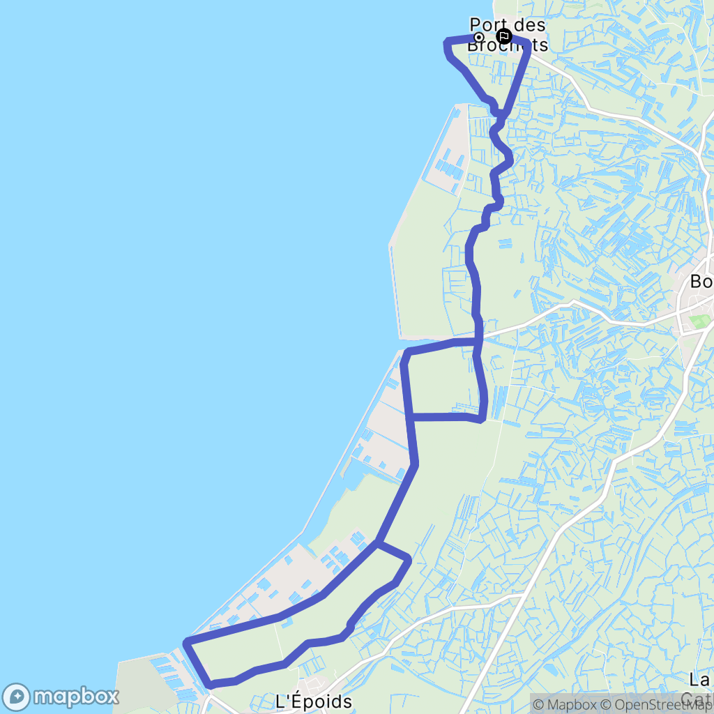 Bouin : carte du parcours de randonnée - France