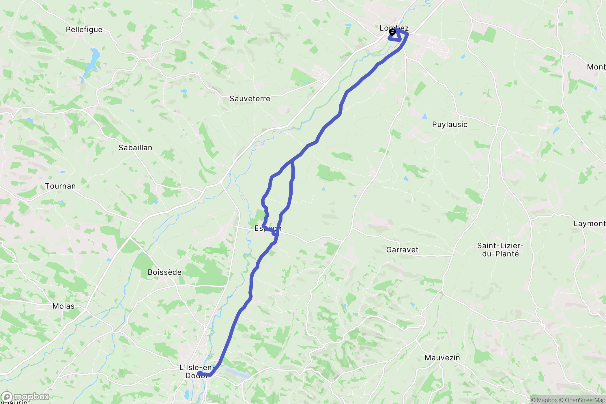 Lombez : carte du parcours de randonnée - France