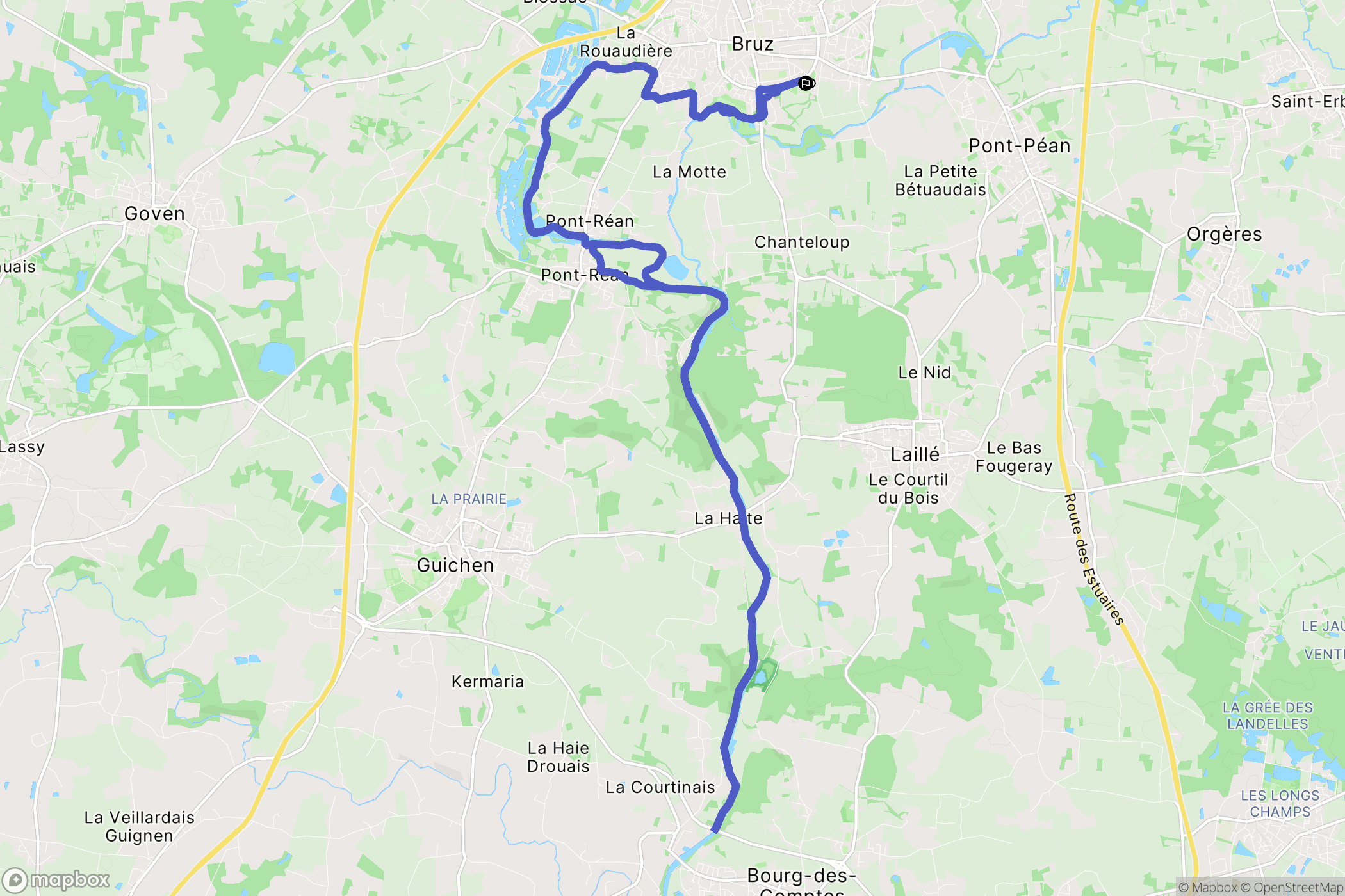 Bruz : carte du parcours de randonnée - France